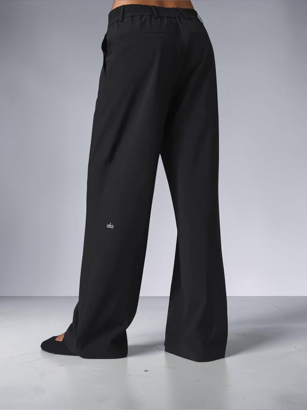 alo High-Waist Pursuit Trouser Black XS Wide Leg